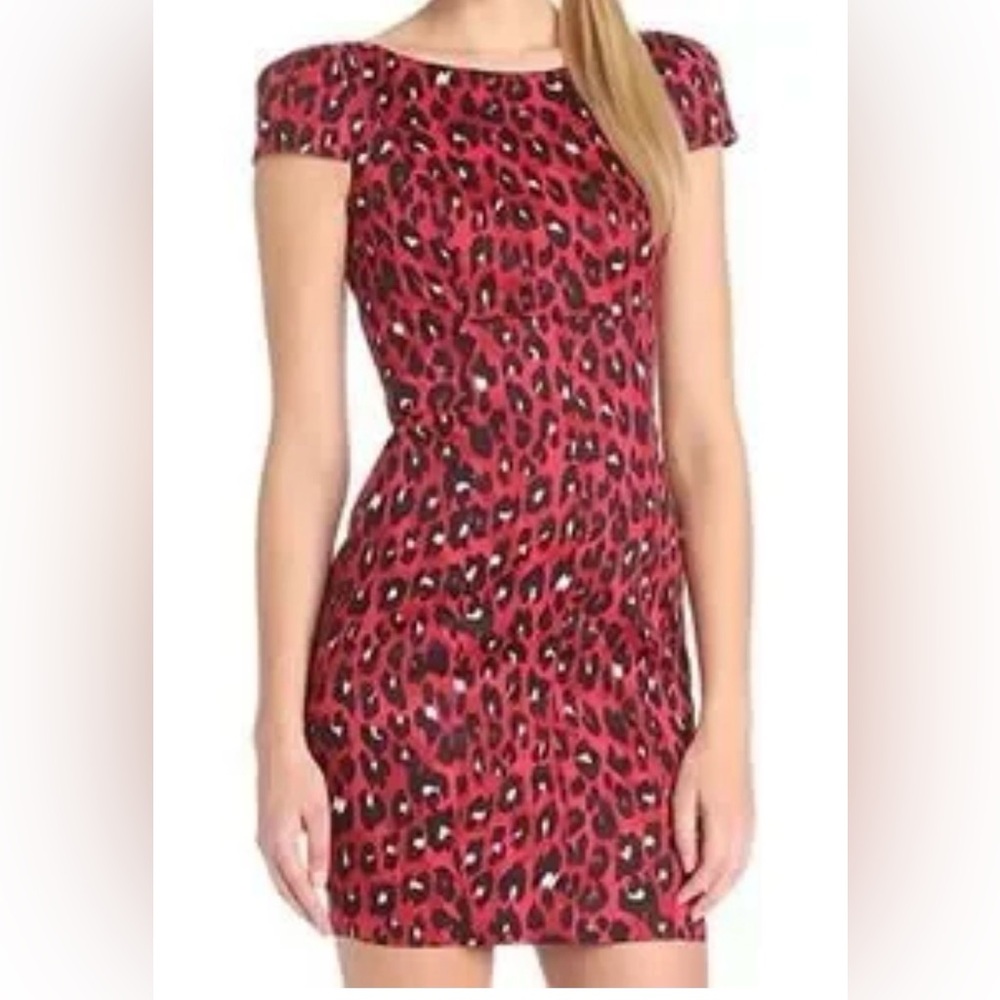 French Connection Red Leopard Mini Dress